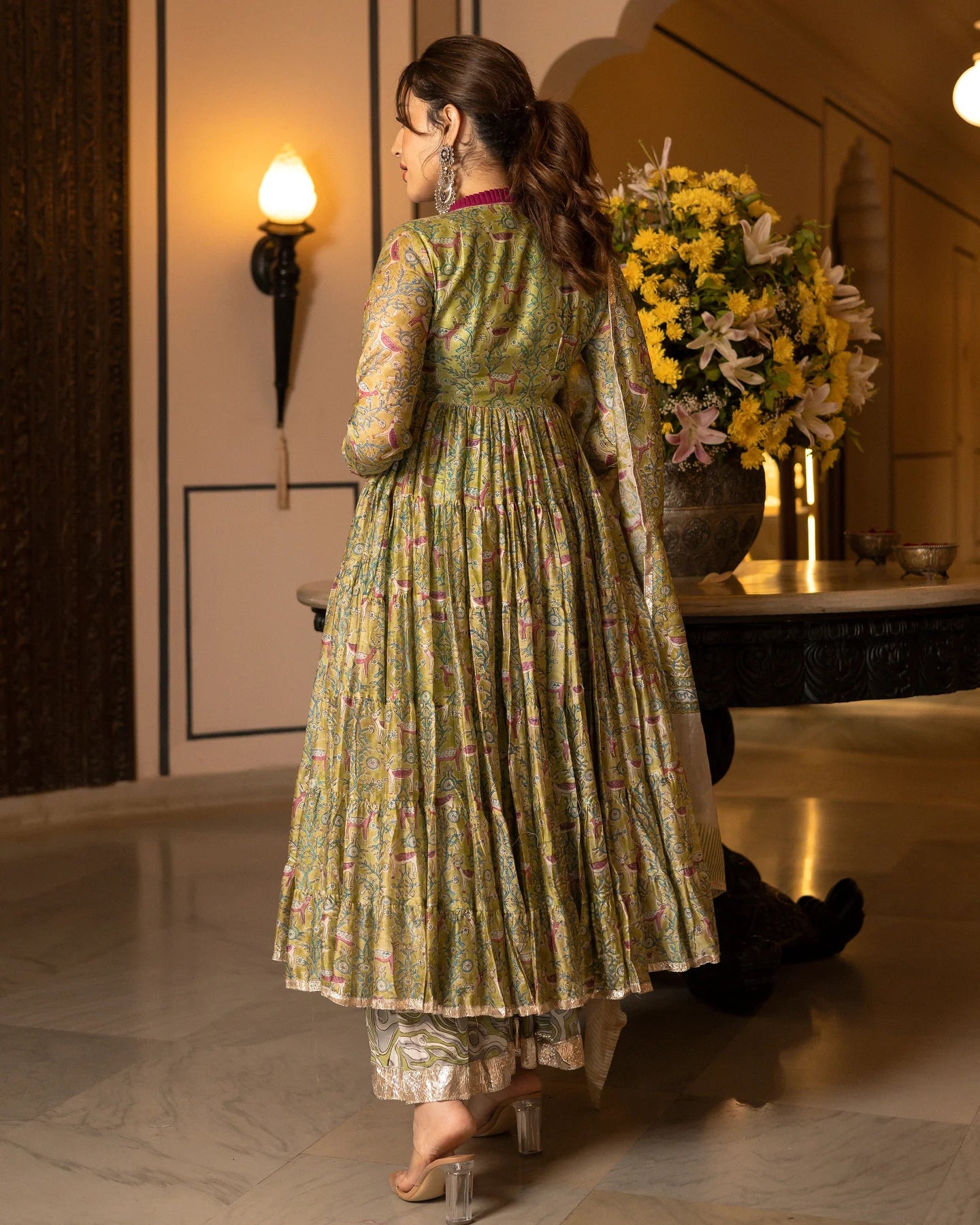 Timeless Chanderi Gotapatti Sharara Set with Graceful Flared Bottoms and Coordinated Top for Refined Traditional and Festive Wear