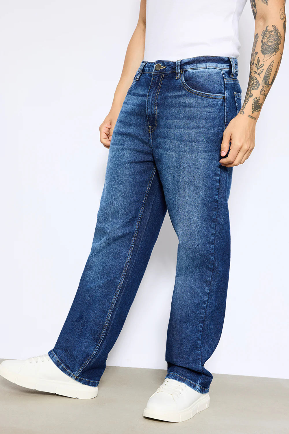 Trendy Blue Straight Everyday Jeans for Men