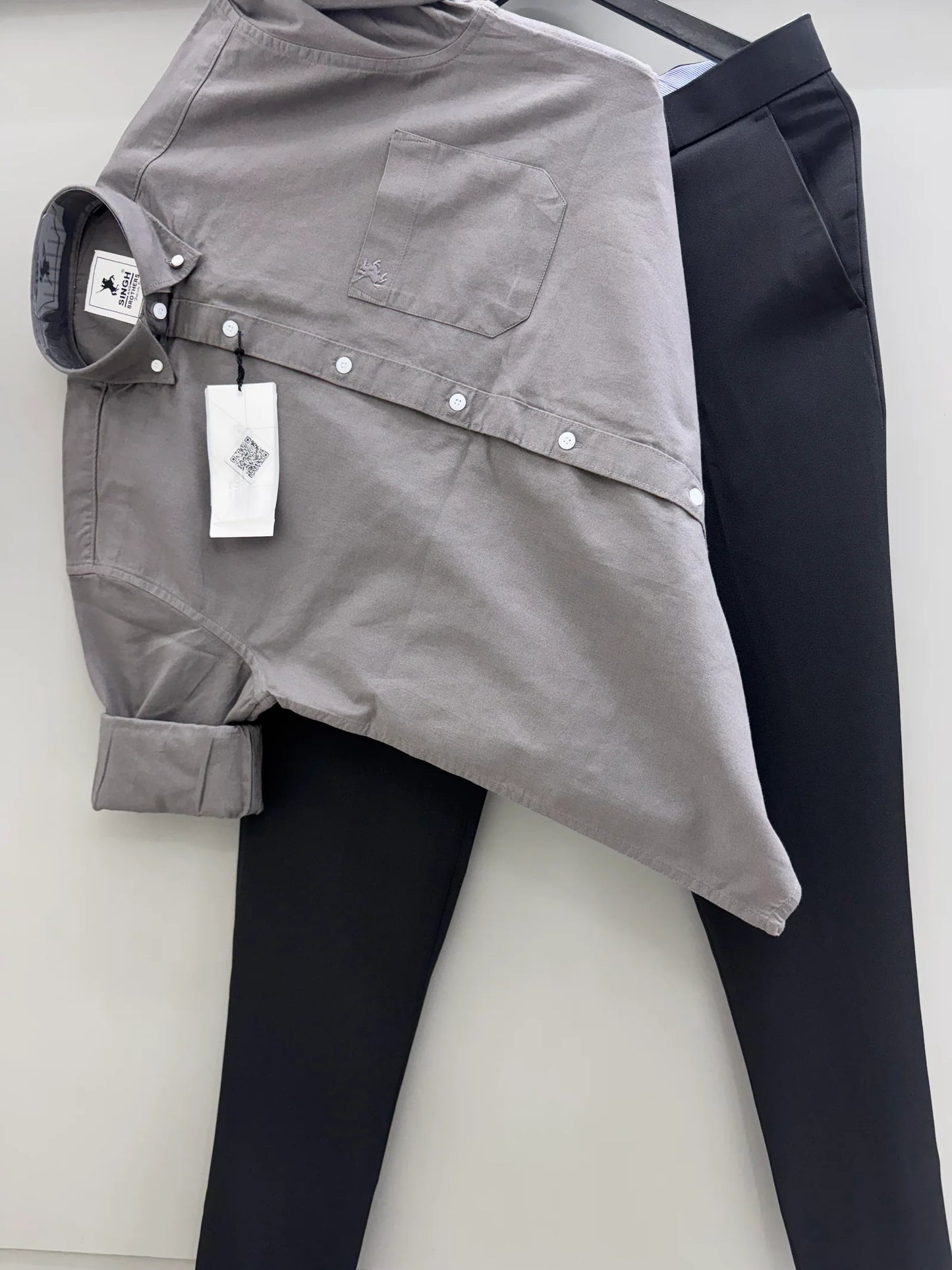 Cotton Oxford Formal Shirt with Matching Pants for Men