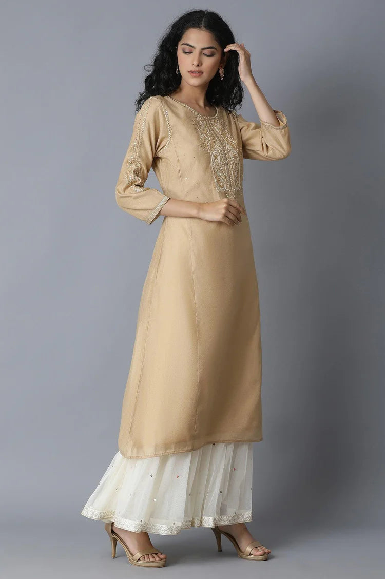 Traditional Chanderi Kurta and Sharara Set for Festive Wear