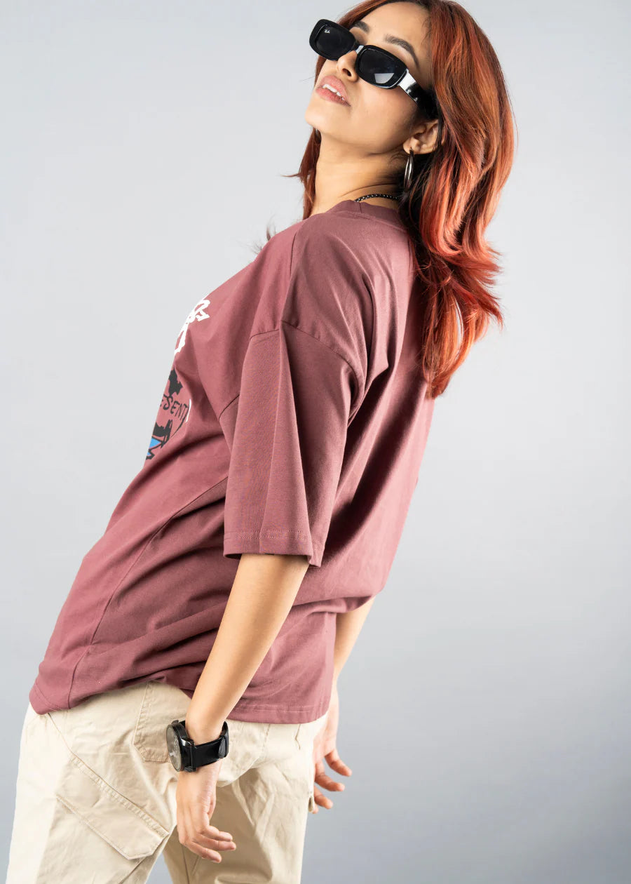 Relaxed Fit Oversized T-shirt with Stylish Puff Printed Design