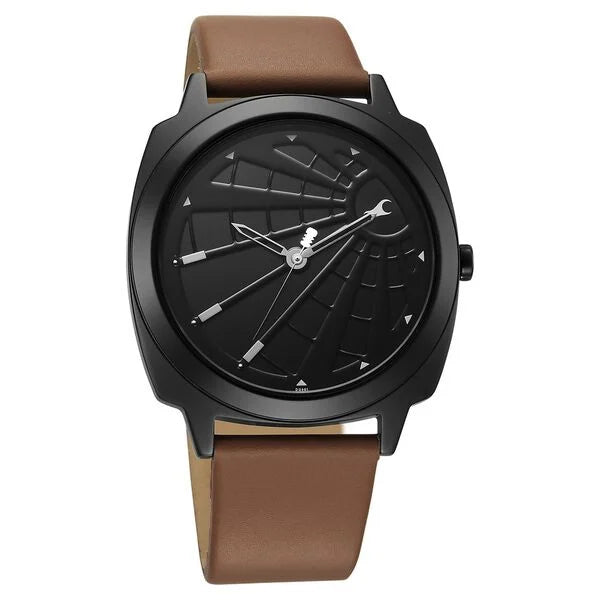 Stylish Men’s Leather Watch Featuring Black Dial and Elegant Design