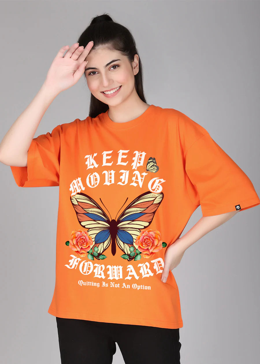 Fashionable Women’s T-shirt with Loose Fit and Bold Printed Design