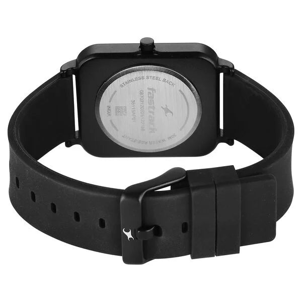 Modern Men’s Black Dial Watch with Durable Silicone Strap