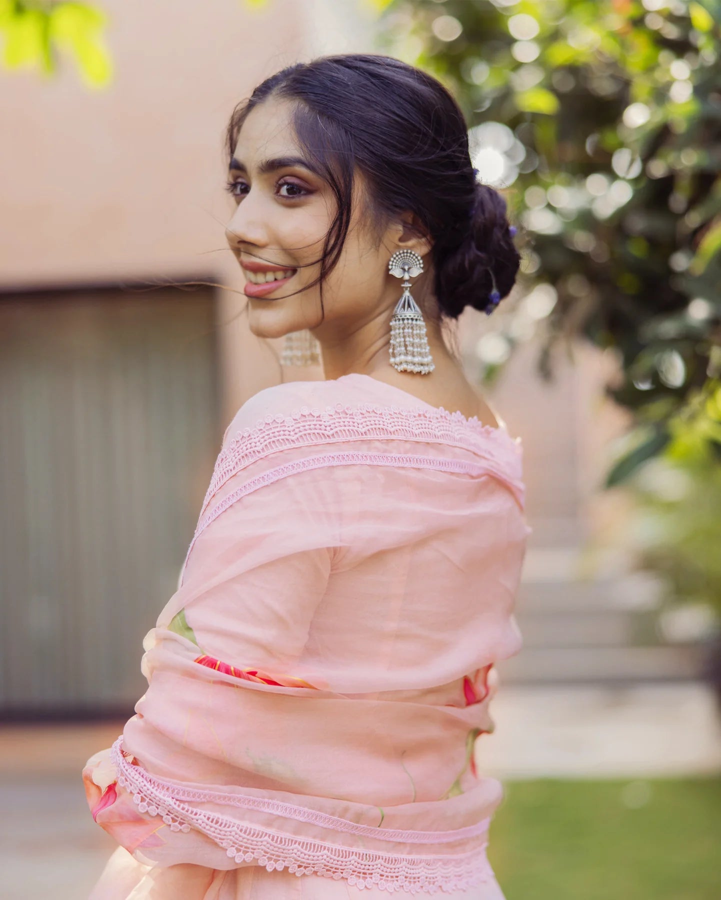 Tide Pink Cotton Kurta Set with Handpainted Design for Traditional and Everyday Style