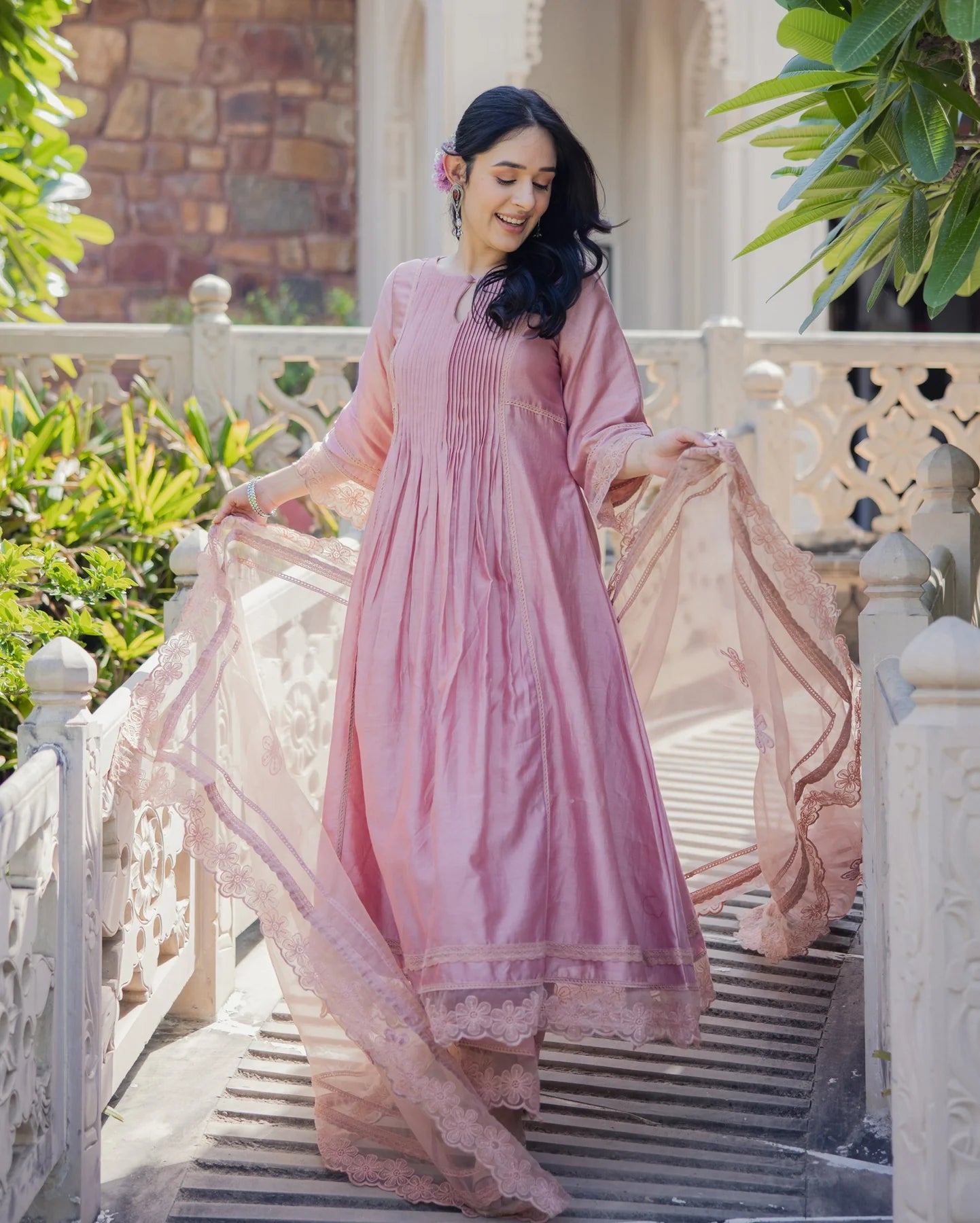 Designer Embroidered Chanderi Suit Set for Party and Celebrations
