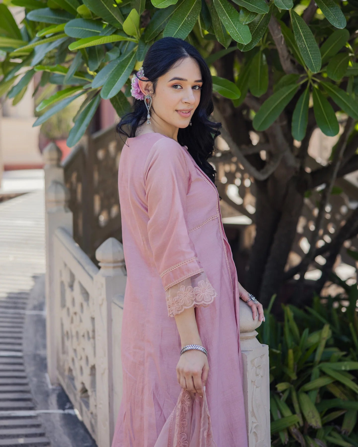 Designer Embroidered Chanderi Suit Set for Party and Celebrations