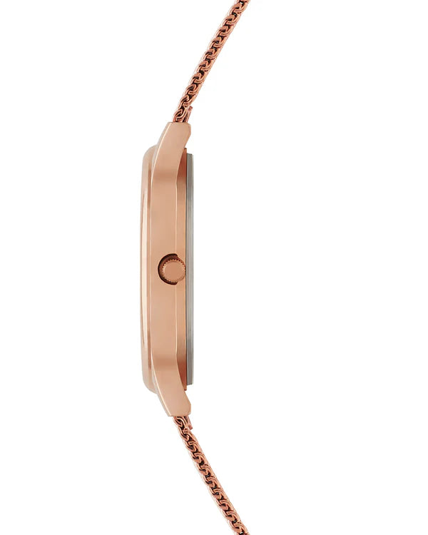 Modern Chevron Face Watch with Refined Stainless Steel Mesh Strap