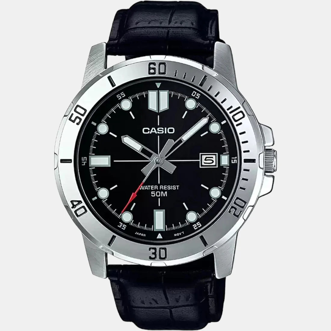 Sophisticated Men’s Analog Leather Wristwatch for Everyday Wear