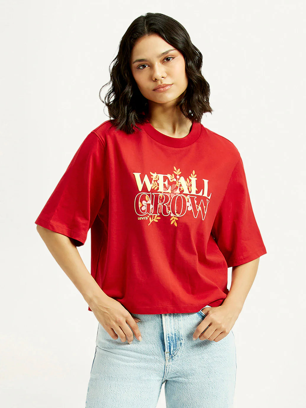 Vibrant Relaxed Fit T-shirt for Women with Typographic Design
