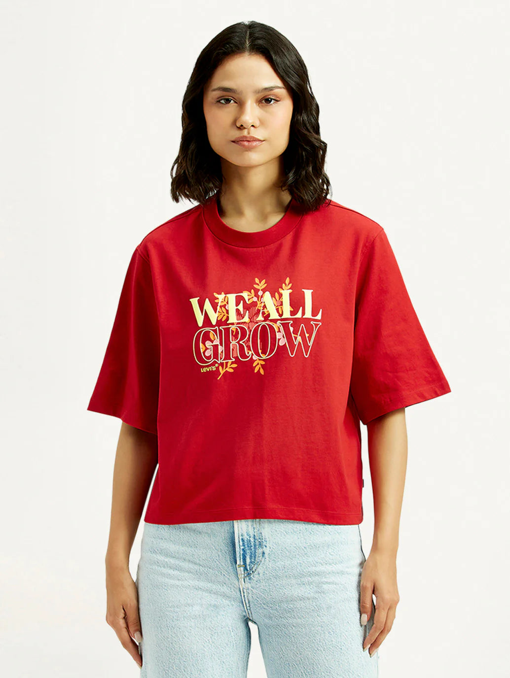 Vibrant Relaxed Fit T-shirt for Women with Typographic Design