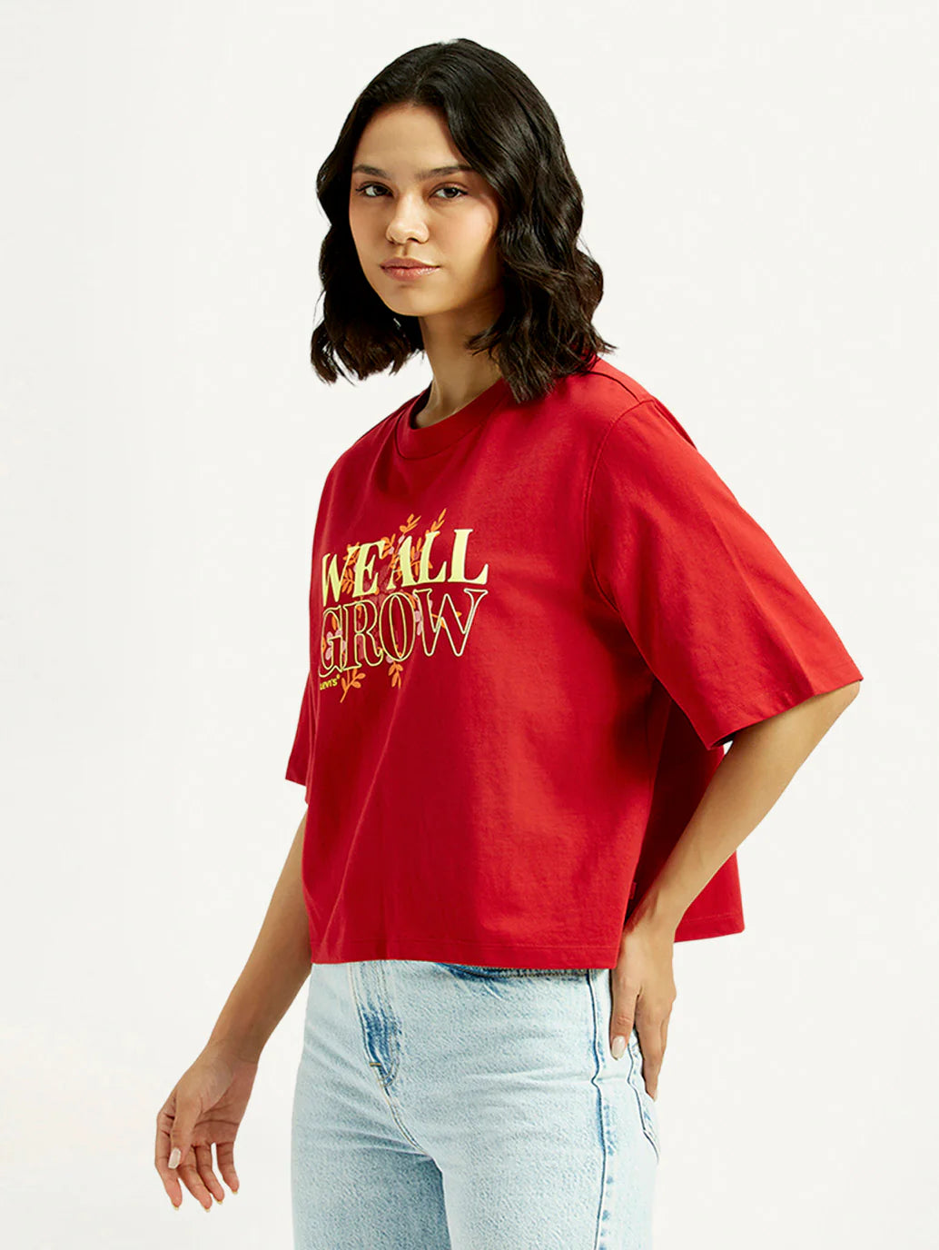 Vibrant Relaxed Fit T-shirt for Women with Typographic Design