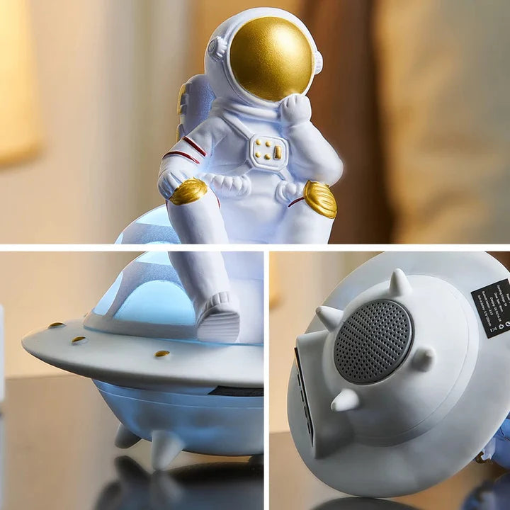Futuristic Astronaut on UFO LED Wireless Speaker for Home, Office, and Party Atmosphere