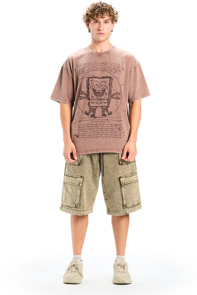 Dusty Brown SpongeBob T-shirt For Men