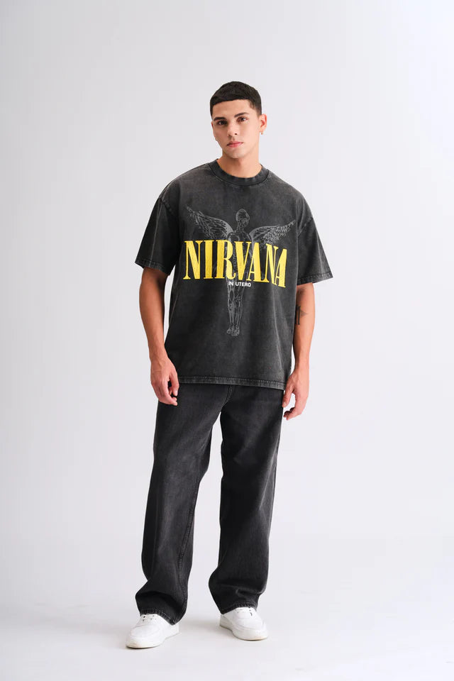 Men’s Black Nirvana Oversized Casual T-shirt