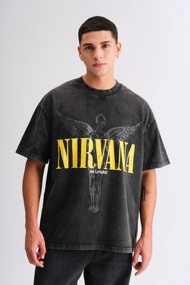 Men’s Black Nirvana Oversized Casual T-shirt