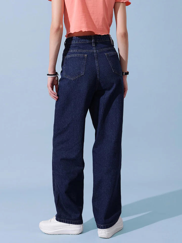 Casual Women’s Denim Jeans with All-Over Laser Print, Offering Stylish Urban Look, Comfortable Fit, and Versatile Outfit Pairing Options
