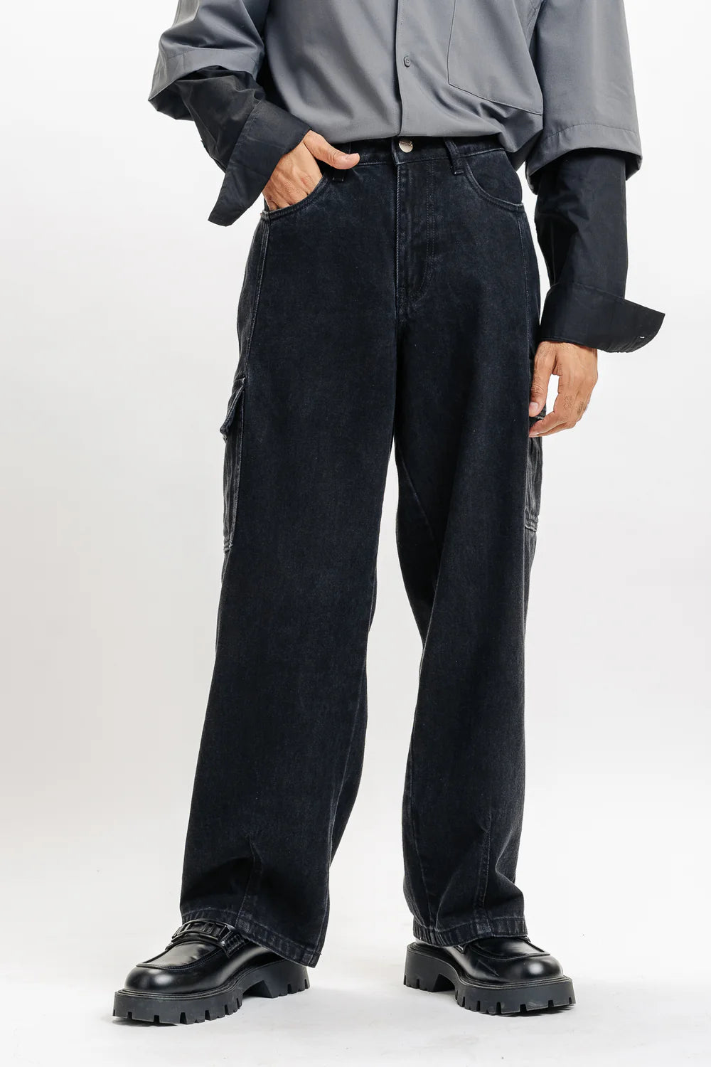 Classic Coal Cut Men’s Baggy Straight Cargo Fit Jeans