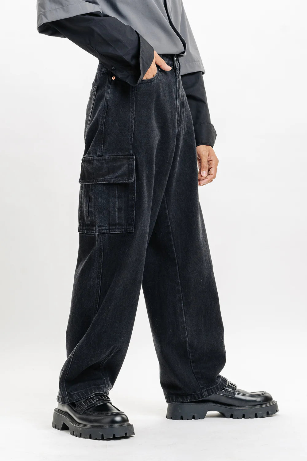 Classic Coal Cut Men’s Baggy Straight Cargo Fit Jeans