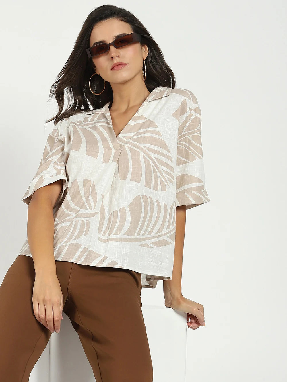 Beautiful Tropical Cotton Top for Casual and Party Wear