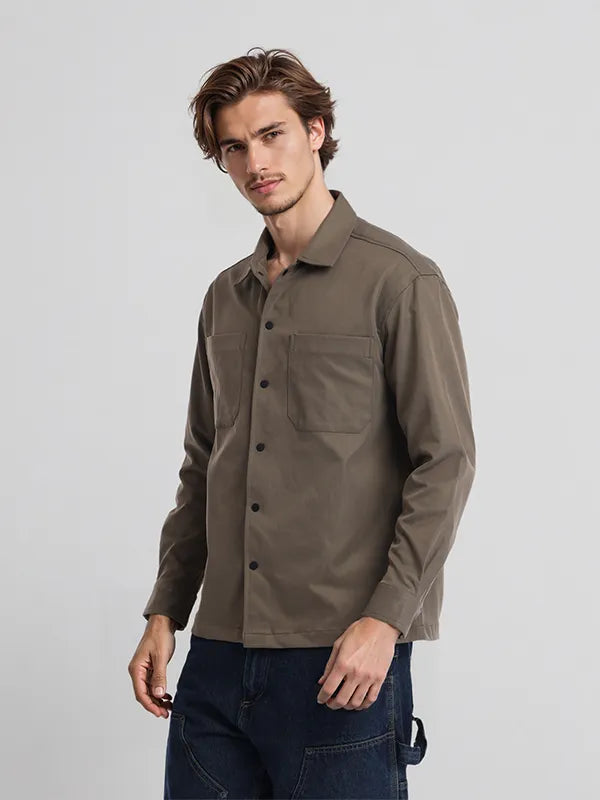 Men Green Solid Oversized Fit Casual Shirt