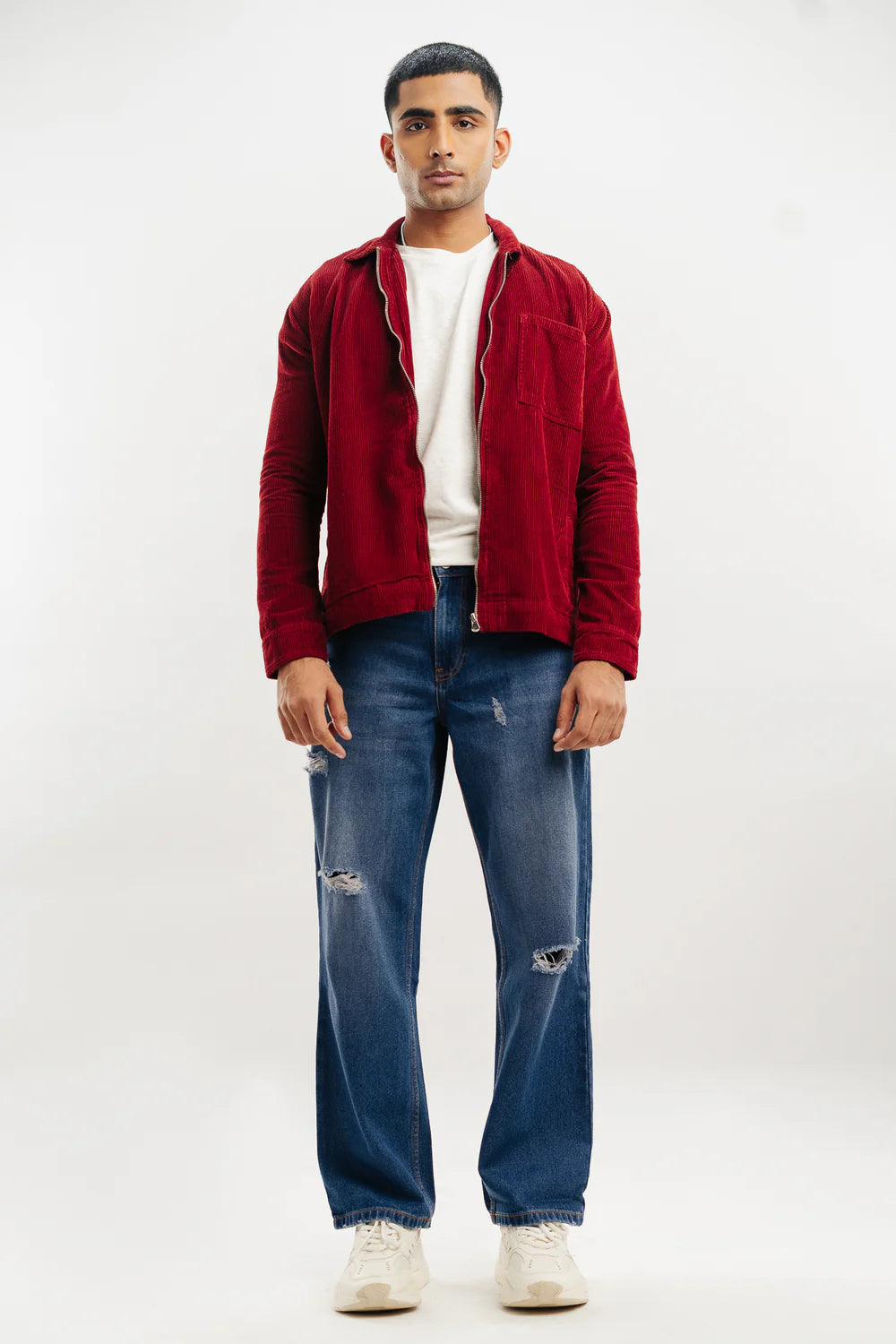 Sapphire Blue Straight Leg Jeans for Men