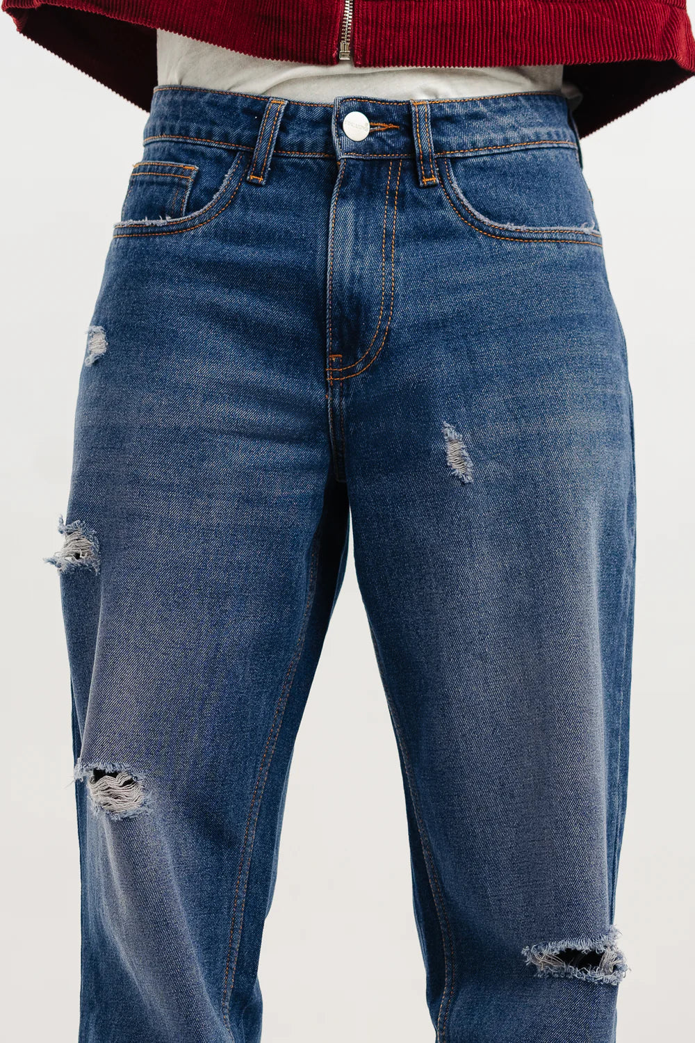 Sapphire Blue Straight Leg Jeans for Men