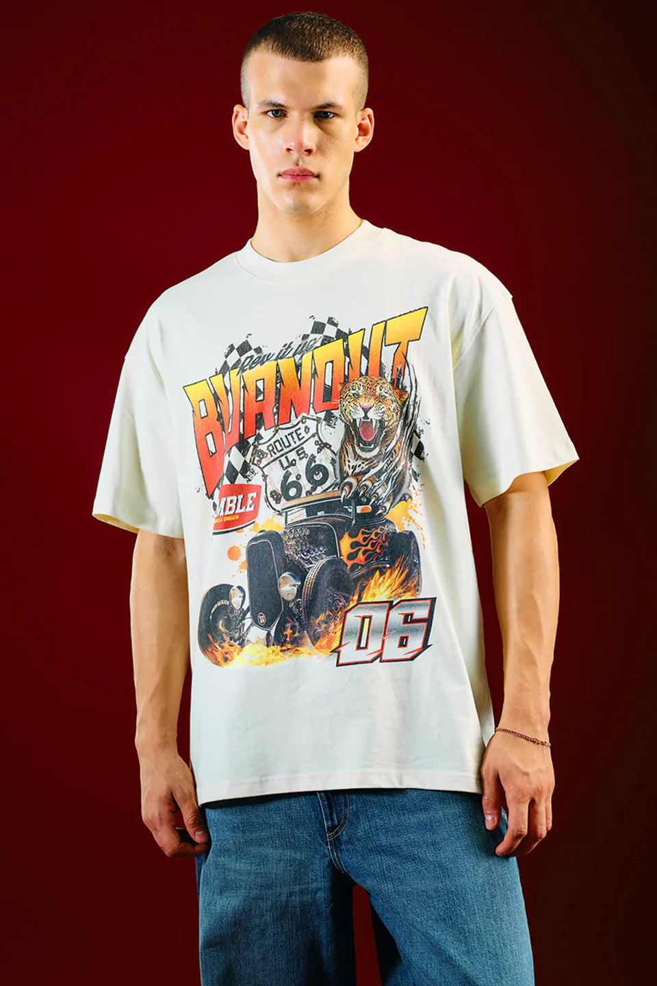 Men’s Casual Rev It Up Oversized Streetwear T-shirt