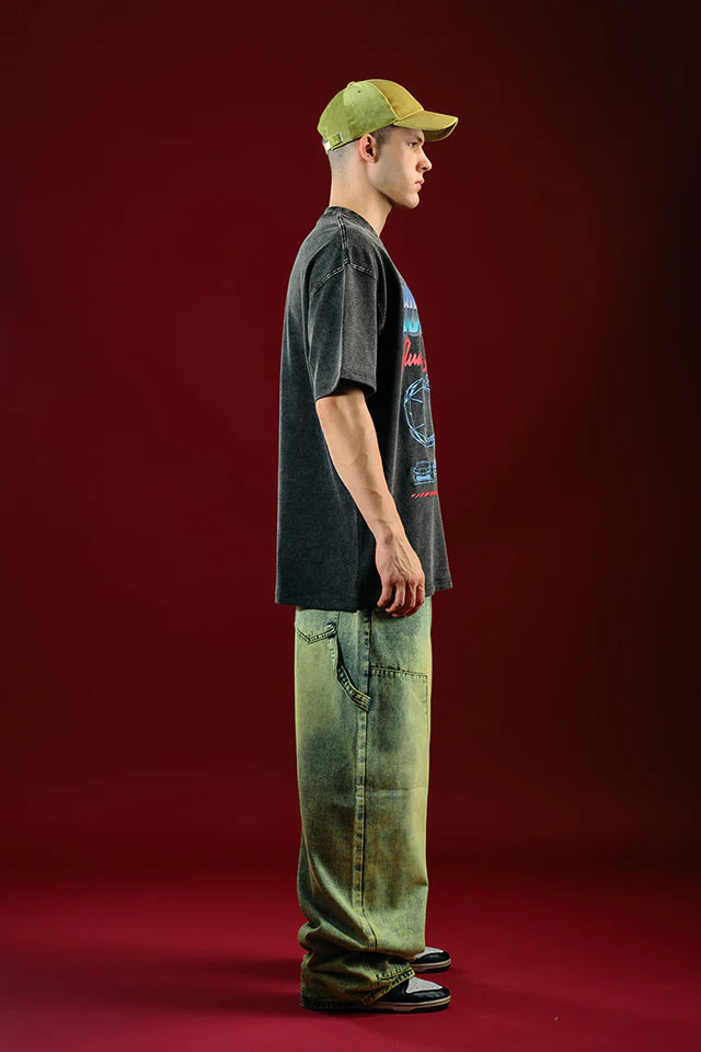 Trendy Synthwave Oversized Loose Fit Tee for Everyday Wear