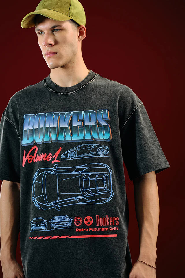 Trendy Synthwave Oversized Loose Fit Tee for Everyday Wear