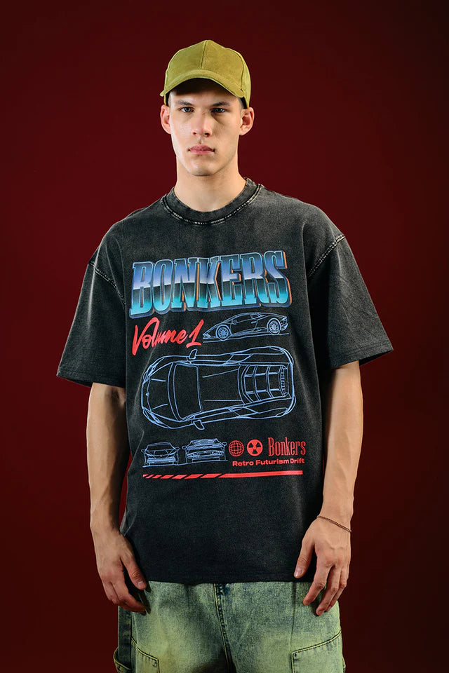 Trendy Synthwave Oversized Loose Fit Tee for Everyday Wear