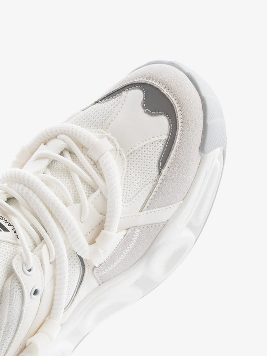 Leaf White High Heel Unisex Chunky Sole Sneakers