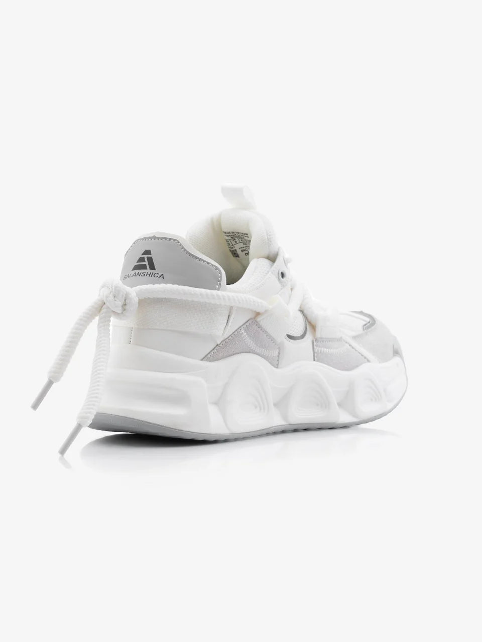 Leaf White High Heel Unisex Chunky Sole Sneakers