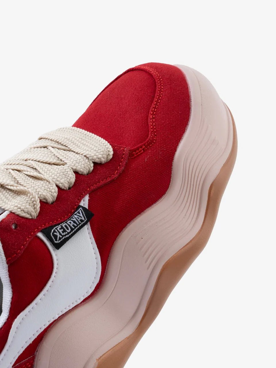 Women's Blood Red Chunky High Heel Sneakers