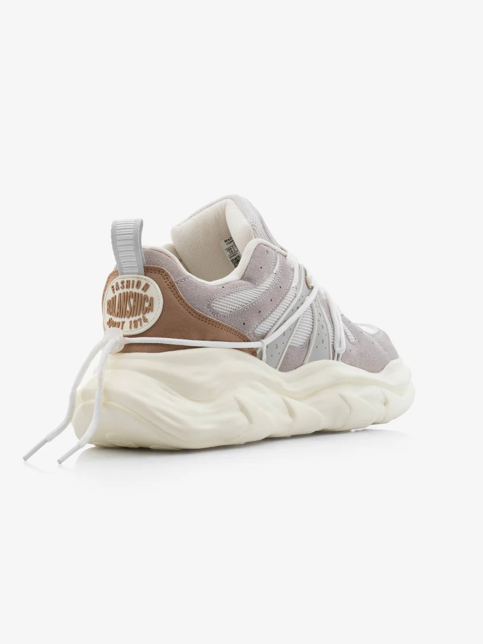 Beige & White Funky Unisex Clubwear Chunky Sneakers