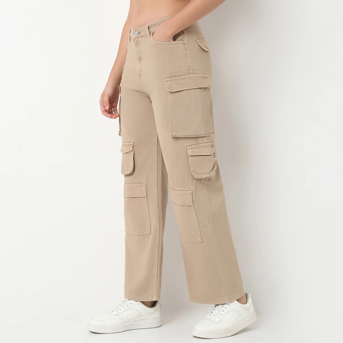 Trendy Overdyed Cargo Trousers for Women Featuring Contemporary Streetwear Aesthetic, Comfortable Fit, and Versatile Casual Wear