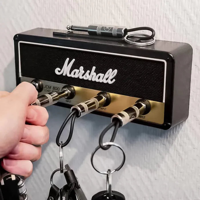 Wall Mounted Guitar Amp Key Rack with Plug Keychains Decorative for Music Rooms and Home Décor