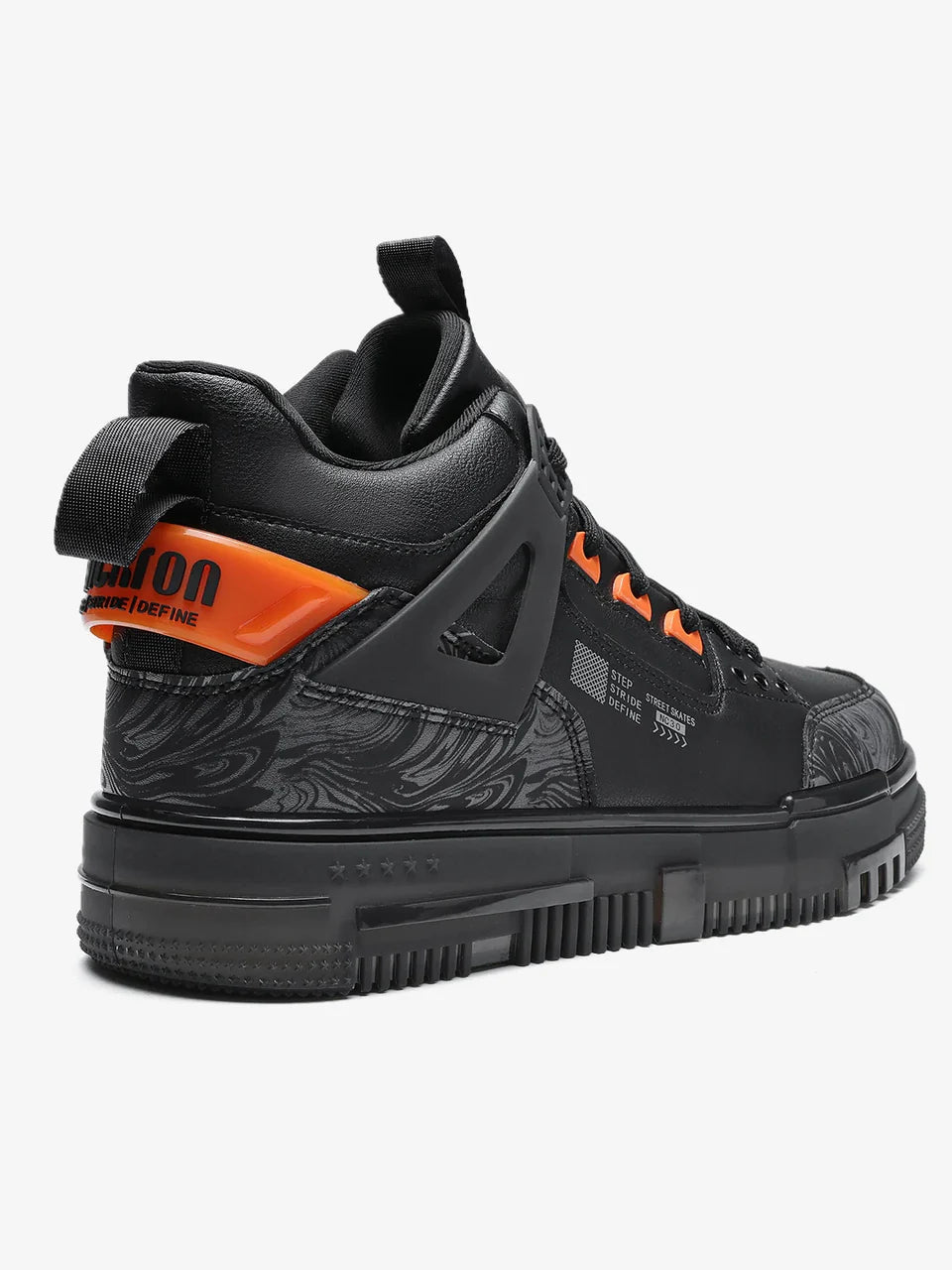 Shadow Black Mid Top Premium Flat Sole Sneakers