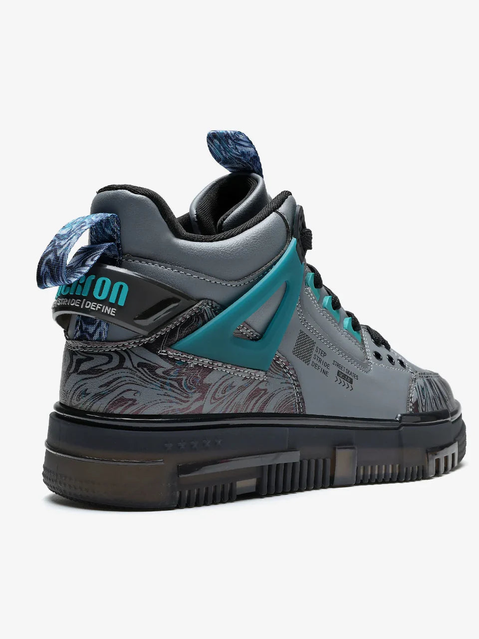 Grey Mid Top Premium Flat Sole Sneakers For Men