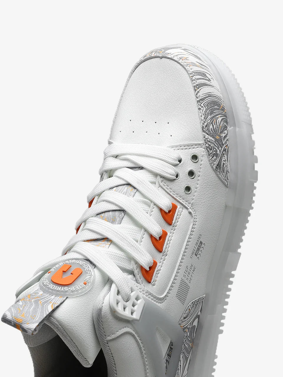White Mid Top Premium Flat Sole Sneakers