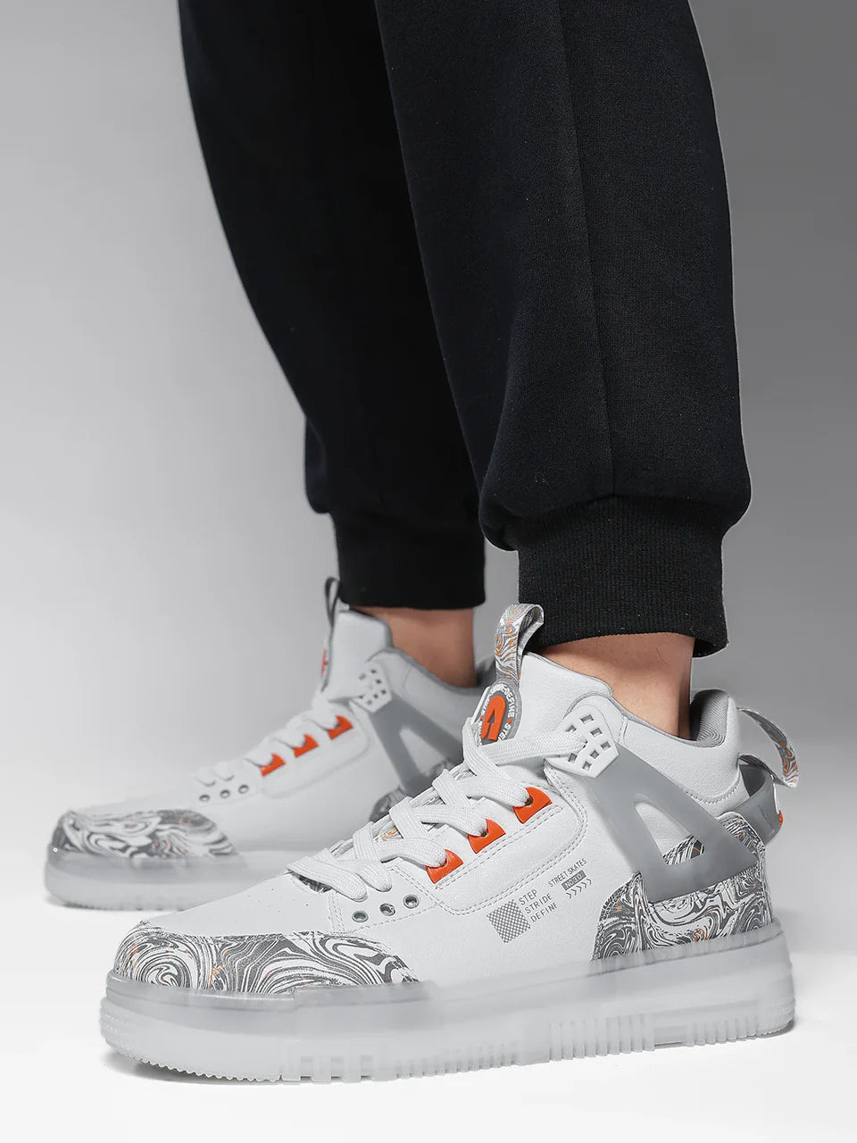 White Mid Top Premium Flat Sole Sneakers