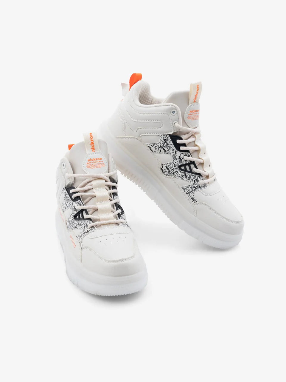 Beige Mid Top Premium Flat Sole Sneakers