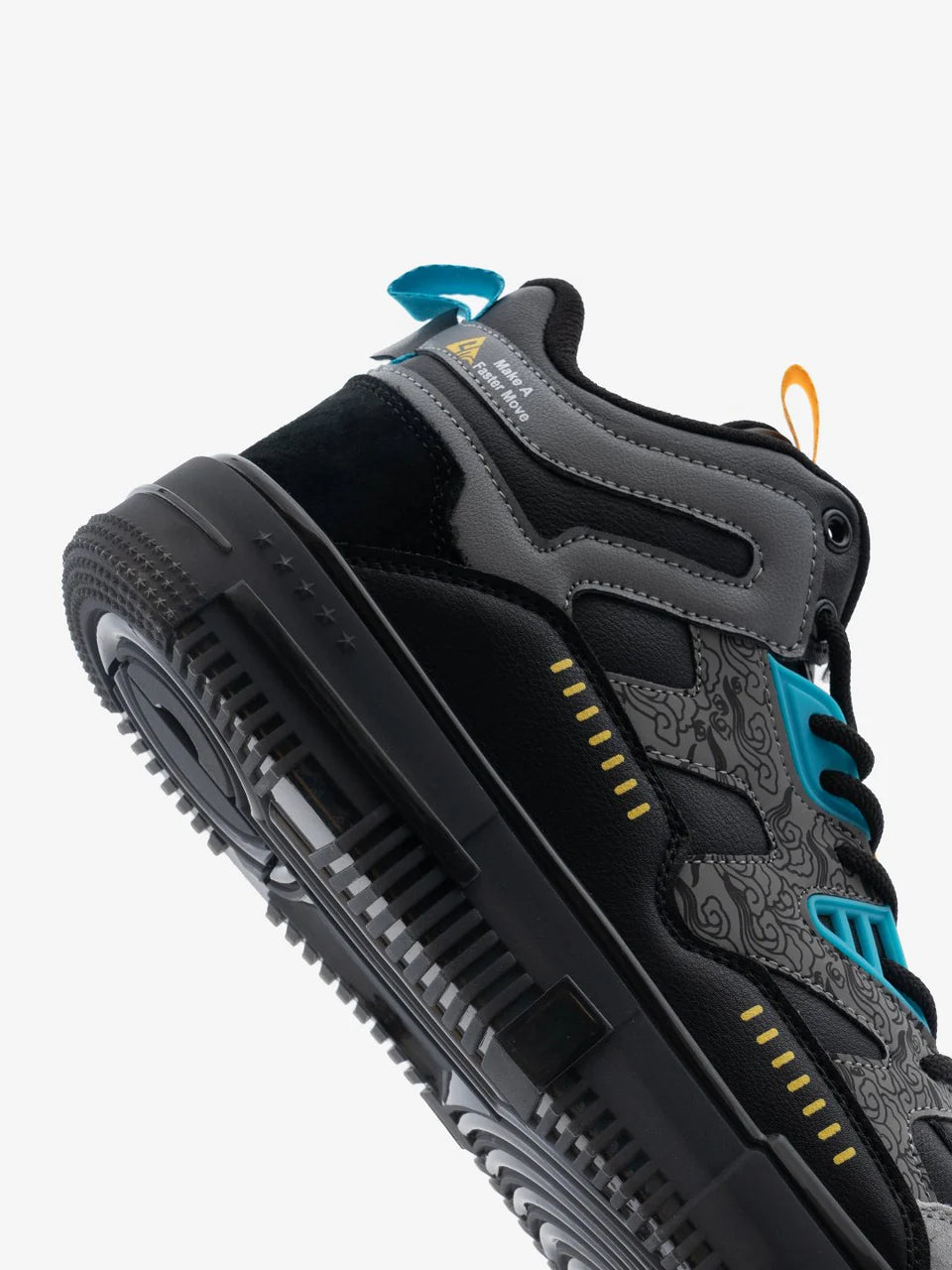 Black Mid Top Premium Flat Sole Sneakers
