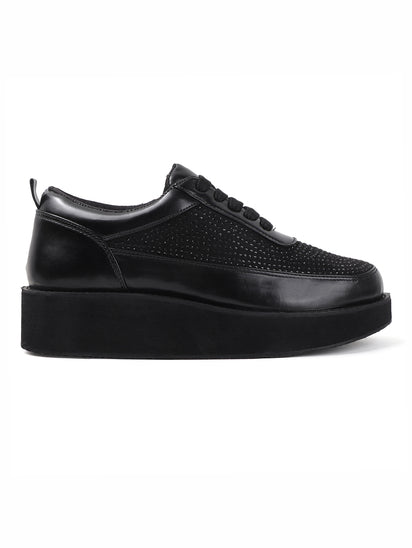 Women’s Fashionable Black Platform Sneakers