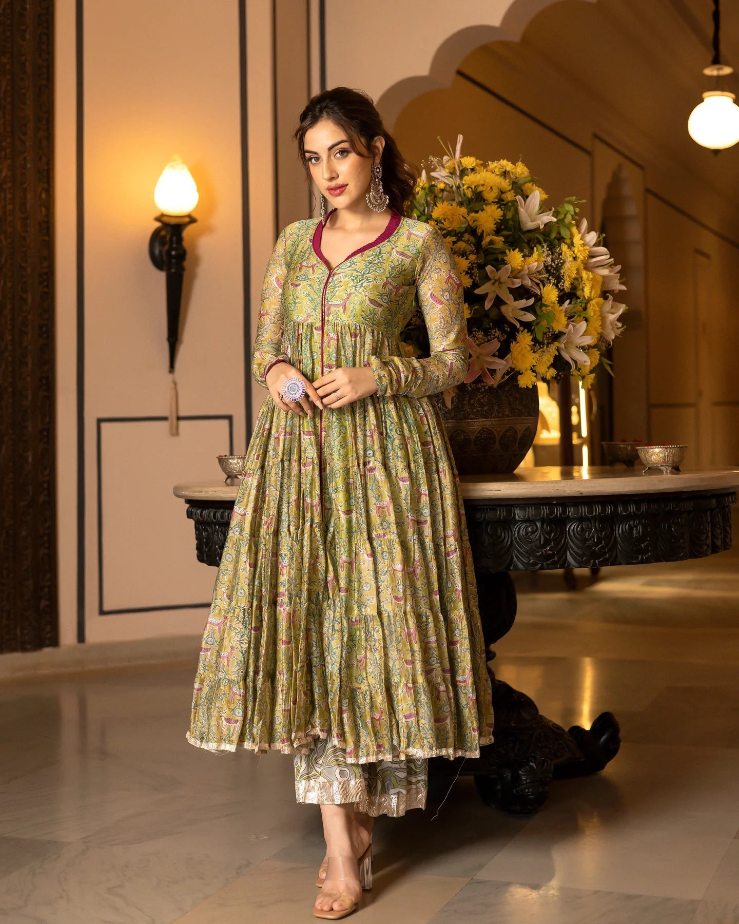 Timeless Chanderi Gotapatti Sharara Set with Graceful Flared Bottoms and Coordinated Top for Refined Traditional and Festive Wear