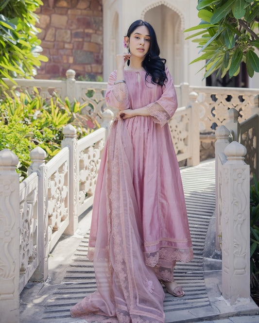 Designer Embroidered Chanderi Suit Set for Party and Celebrations