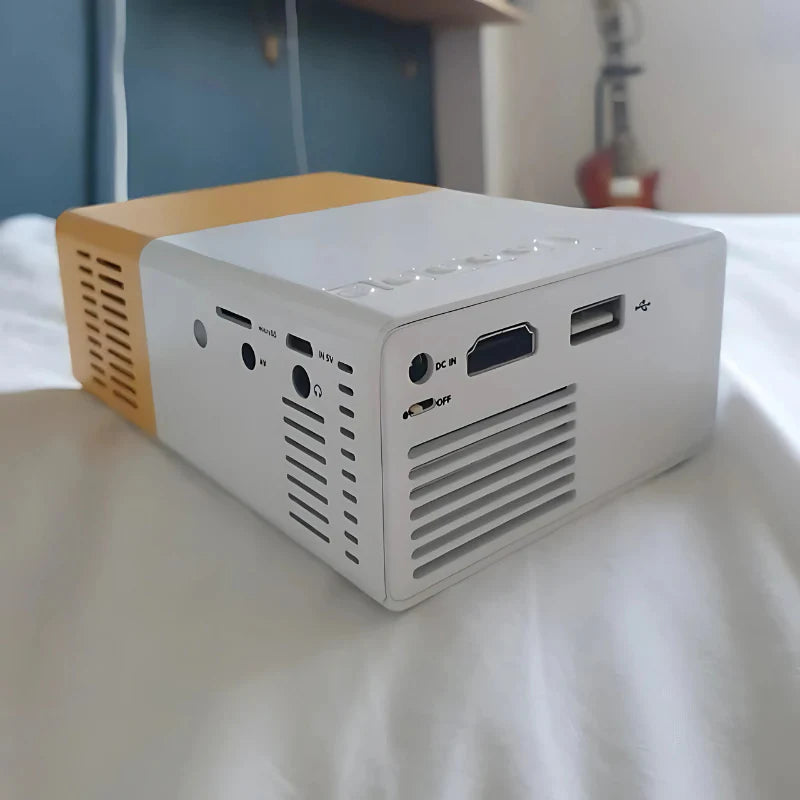 HDMI Mini Projector with Portable Build Adjustable Display and Remote Control for Home Theater and Travel