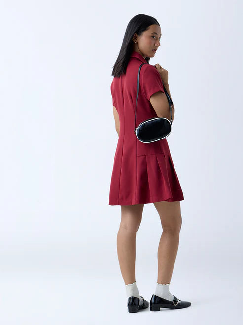 Chic Red Solid Shirt Dress Featuring Modern Tailoring, Comfortable Fit, and Versatile Appeal Perfect for Casual, Office, and Evening Outfits