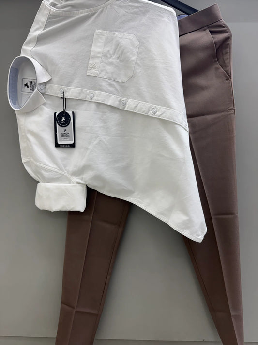 Men’s Cotton Oxford Shirt and Formal Pants Outfit
