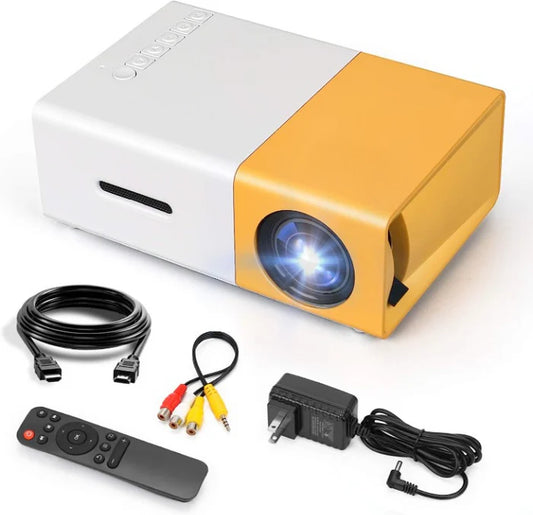 HDMI Mini Projector with Portable Build Adjustable Display and Remote Control for Home Theater and Travel